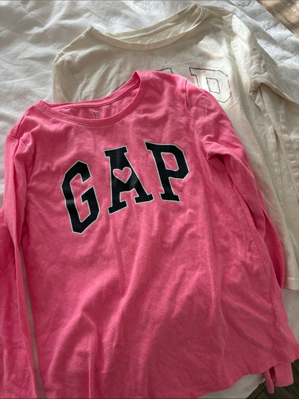 GAP Pink Long-Sleeve Tee with Black Logo bundle
